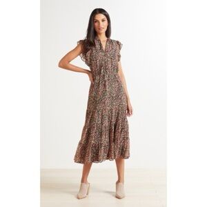 BB Dakota Black Floral Midi Dress